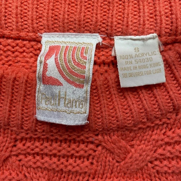 Vtg Paul Harris Women's Small 90s Acrylic Crewneck Knit Pullover Sweater Coral - Picture 16 of 16